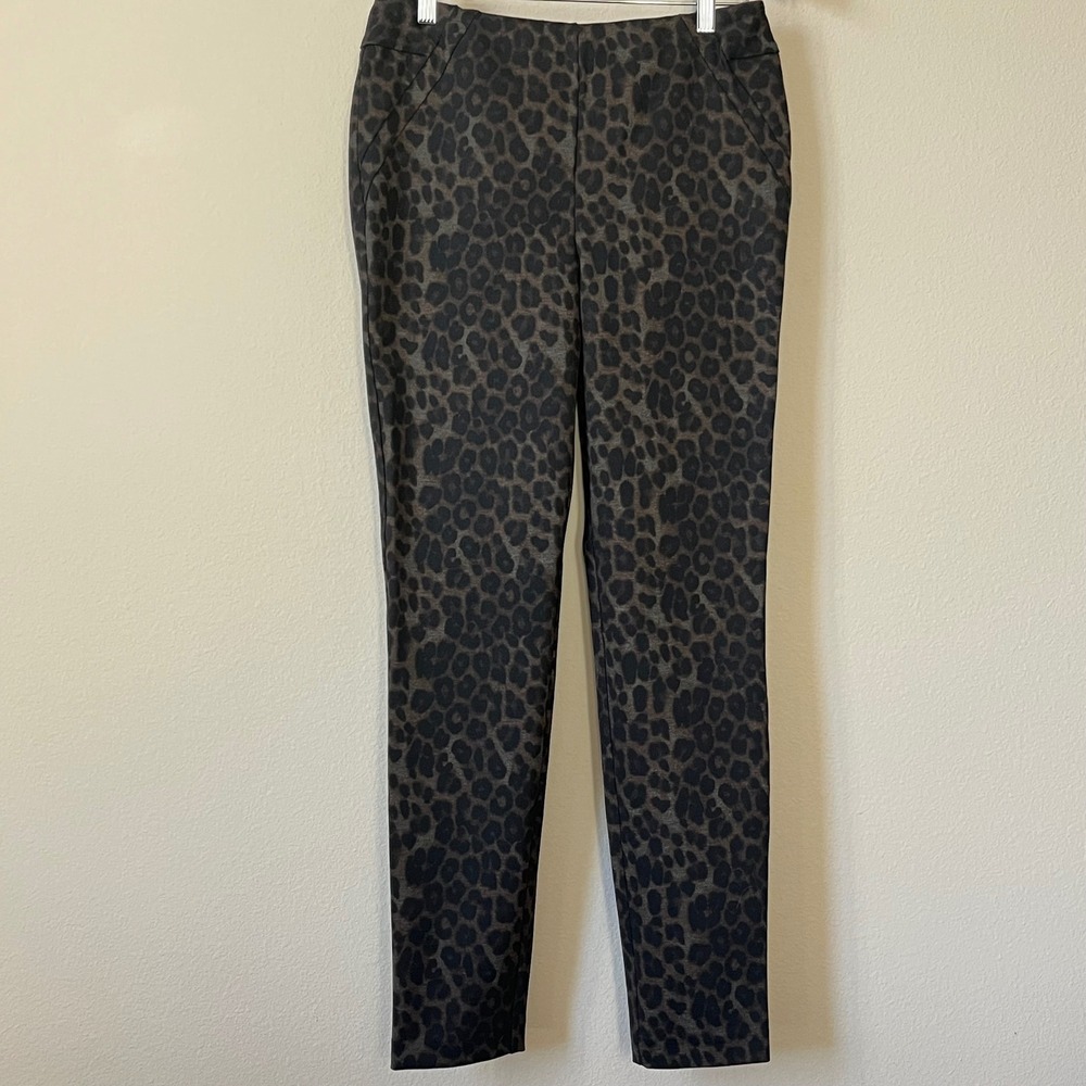 Soft Surroundings Leopard Animal Print Pull On Pants Stretch‎ Career Small